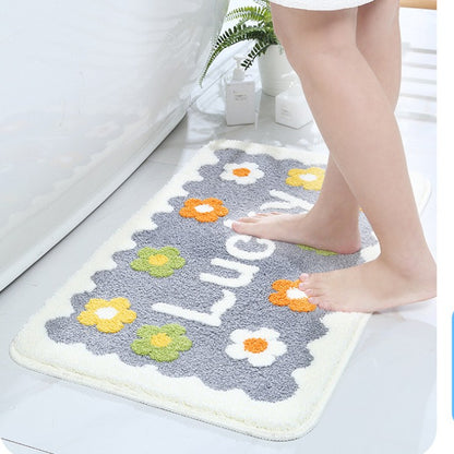 Feblilac Lucky Little Flower Tufted Bath Mat