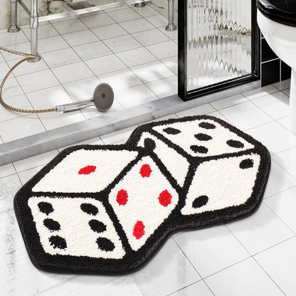 Feblilac Game Dice Tufted Bath Mat