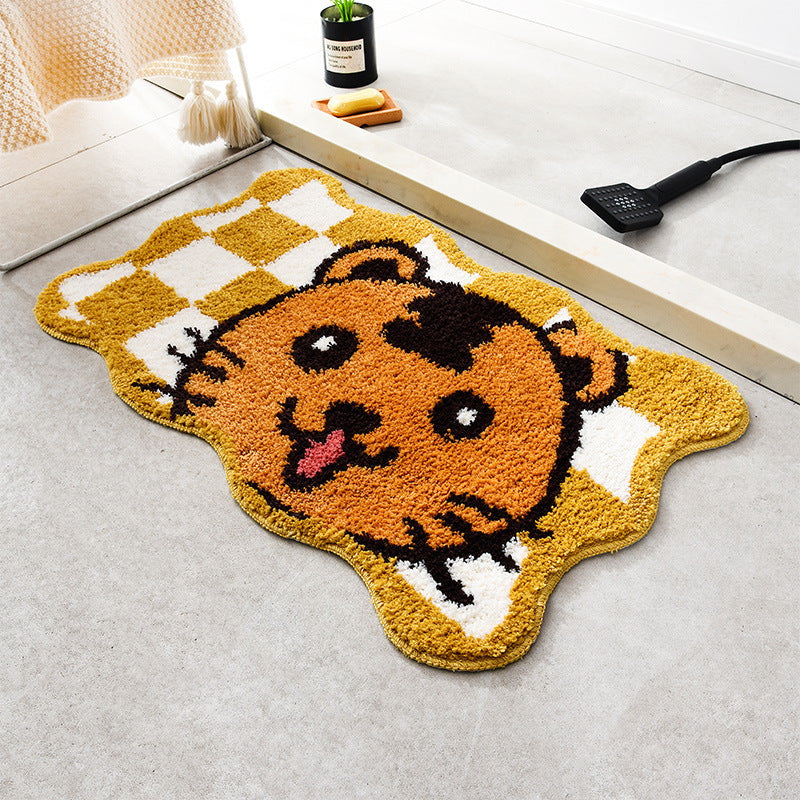 Feblilac Cute Cartoon Animals Tufted Bath Mat