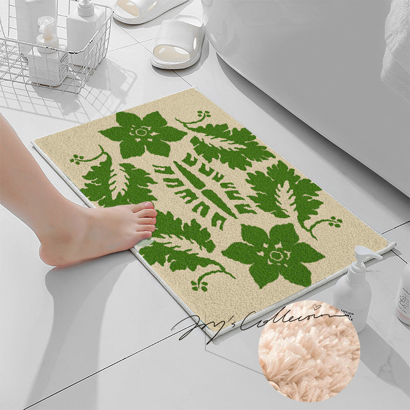 Feblilac Flowers and Plants Baroque Tufted Bath Mat