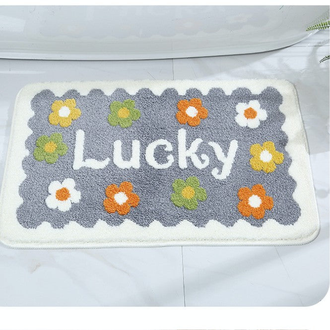 Feblilac Lucky Little Flower Tufted Bath Mat