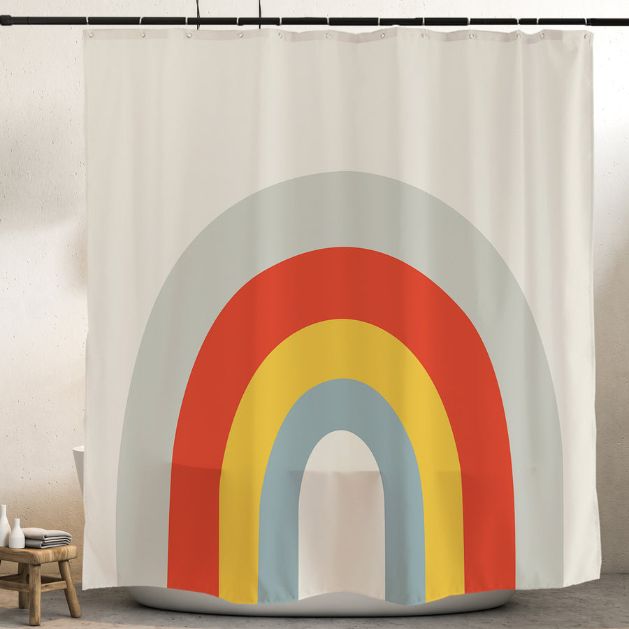 Feblilac Super Big Rainbow Shower Curtain with Hook