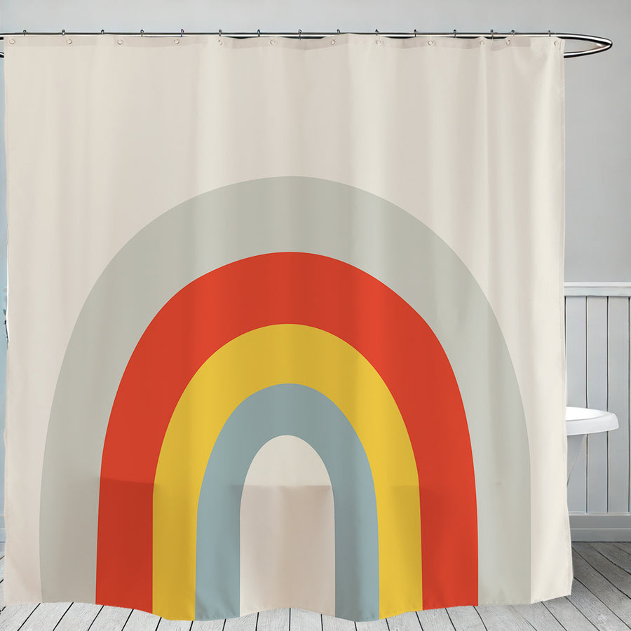 Feblilac Super Big Rainbow Shower Curtain with Hook - view 2