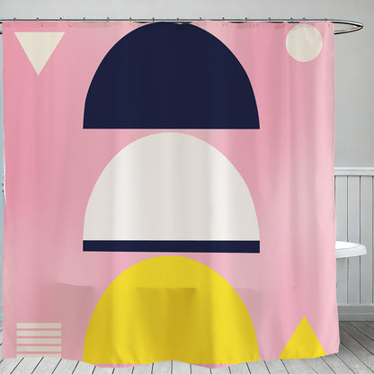 Feblilac Three Semicircles Shower Curtain with Hook