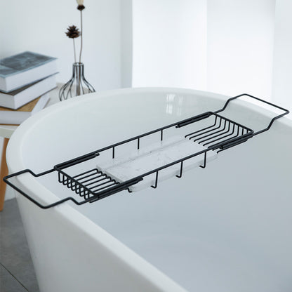 Feblilac Bathroom Telescopic Shelf Tray Bathtub Storage Tray