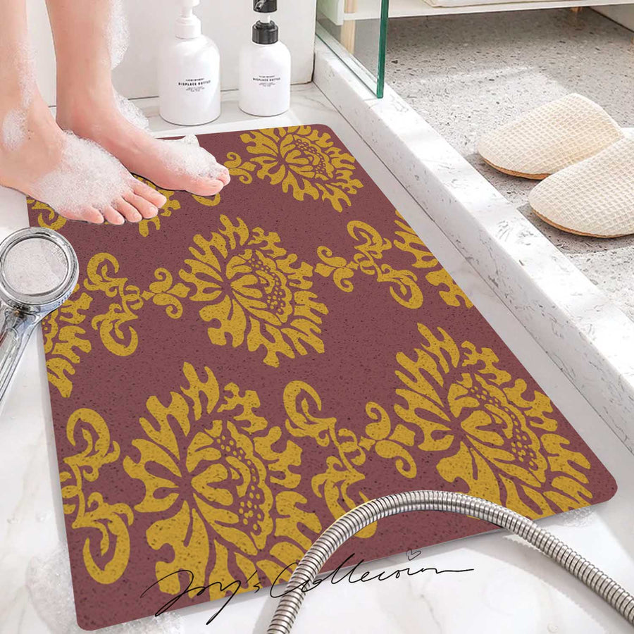 Feblilac Baroque Style One Big Flower PVC Coil Bathtub Mat and Shower Mat - view 2