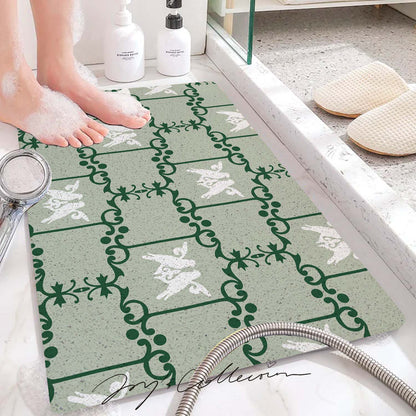 Feblilac Baroque Pigeon PVC Coil Bathtub Mat and Shower Mat