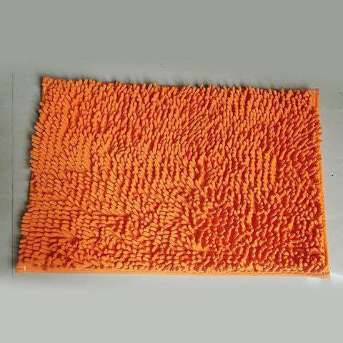 Chenille Non-Slip Microfiber Shag Bathroom Rug Mat, Solid Color