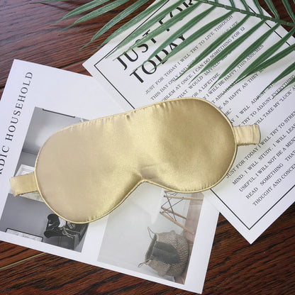 Feblilac Mulberry Gold Satin Eye Mask, Silk Eye Mask