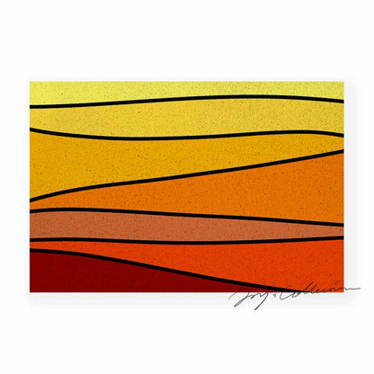 Feblilac Lovely Abstract Sunset Geometric PVC Coil Door Mat