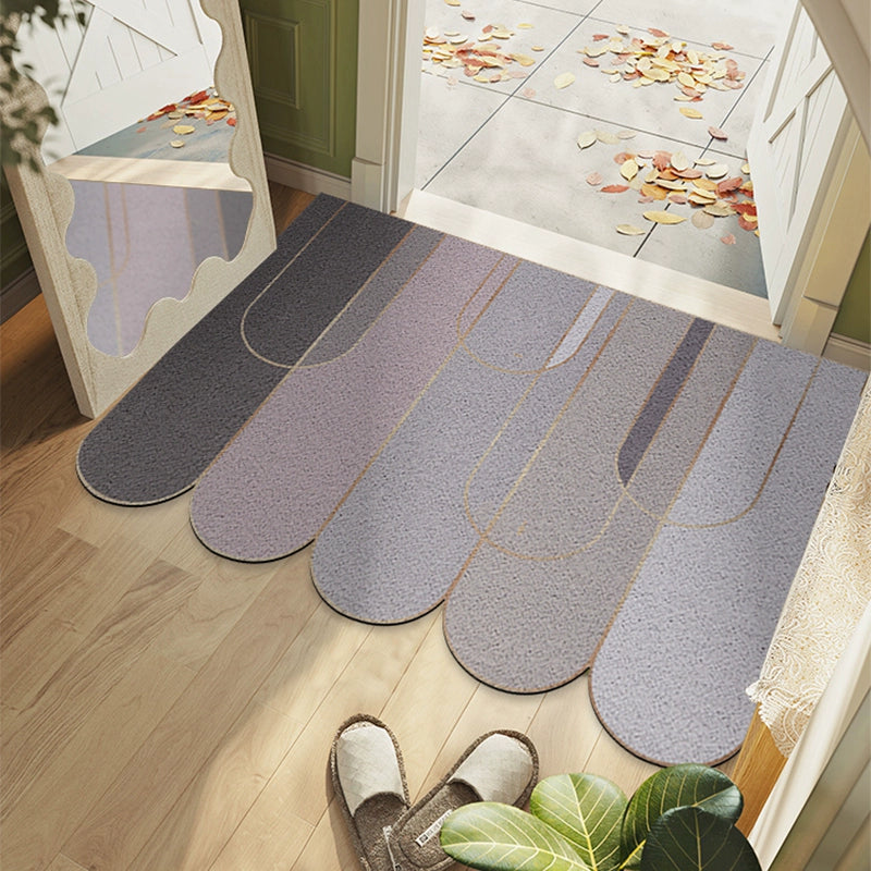 Feblilac Irregular Geometric Abstract Bamboo PVC Coil Door Mat