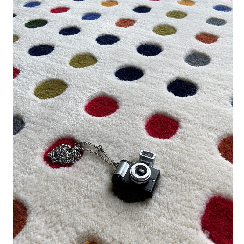 Feblilac Luxurious Colorful Spot Dots Art Handmade Tufted Acrylic Livingroom Carpet Area Rug