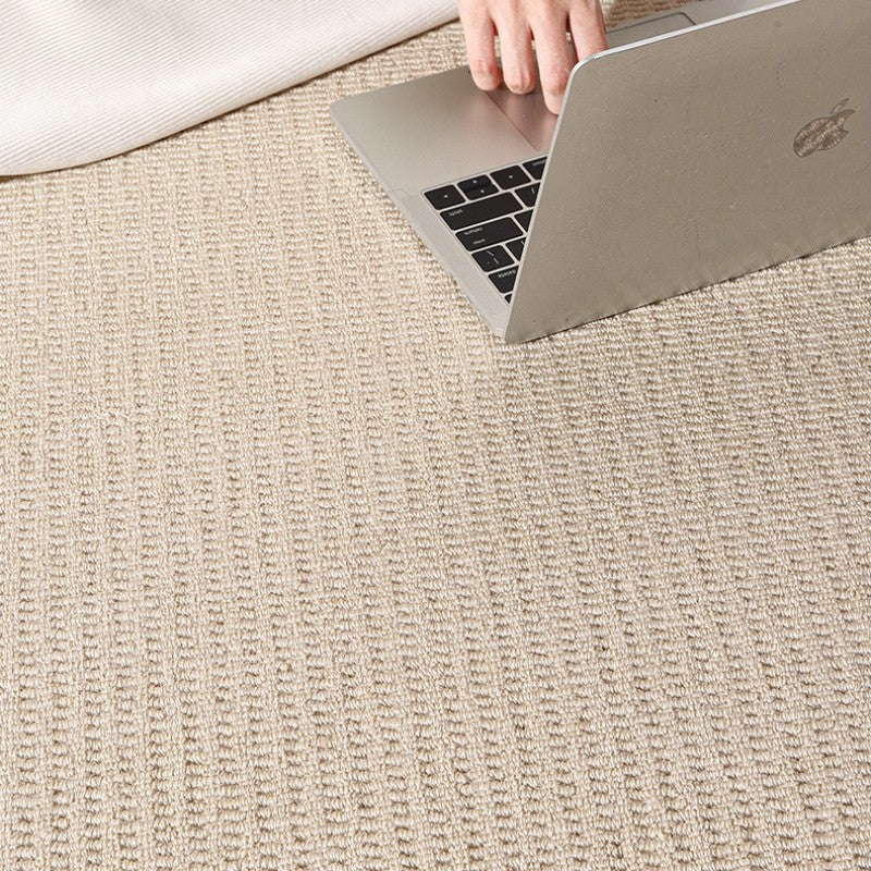 Feblilac Japanese Style Rectangular Solid Wool Living Room Carpet