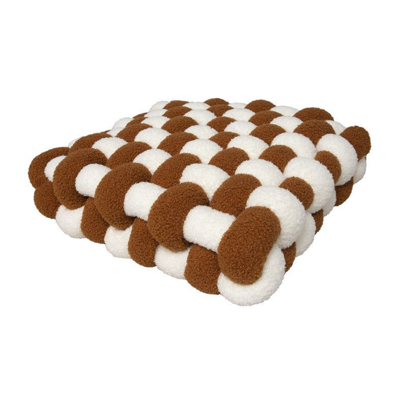 Feblilac Thickened Knotted Cookies Plush Cushion Seat Pads - view 10