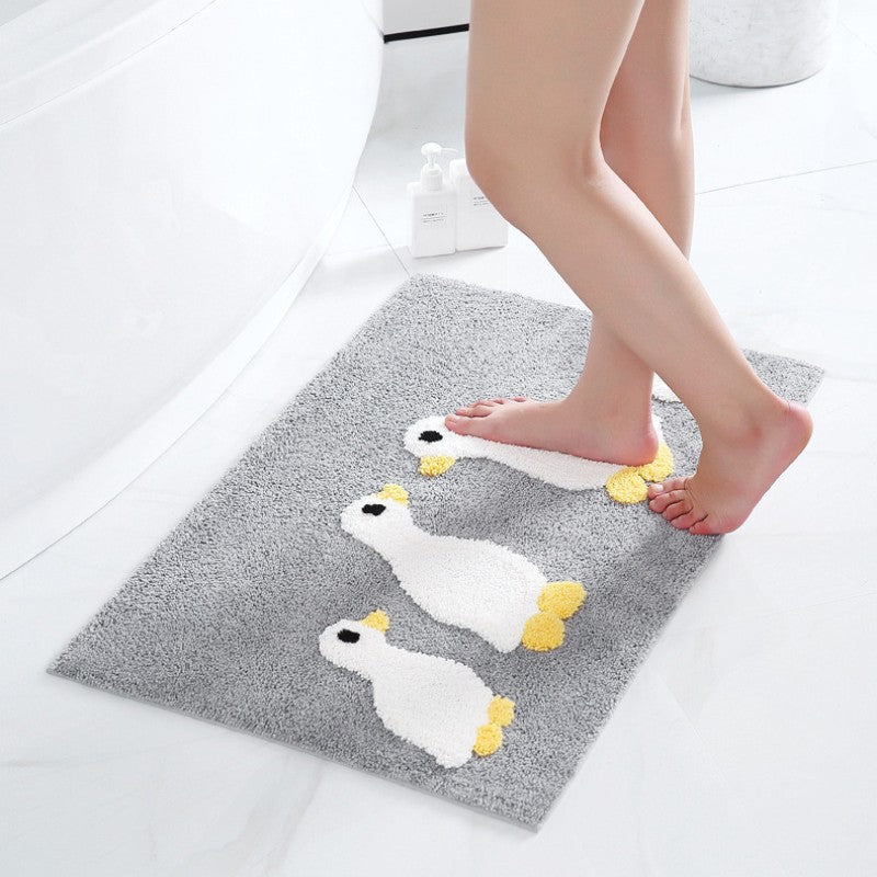 Feblilac Cute Little Duck Tufted Bath Mat