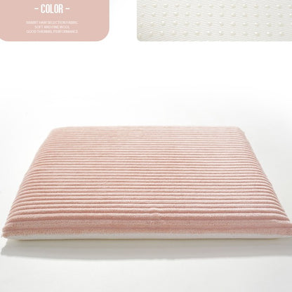 Feblilac Solid Corduroy Memory Foam Cushion Seat Pads