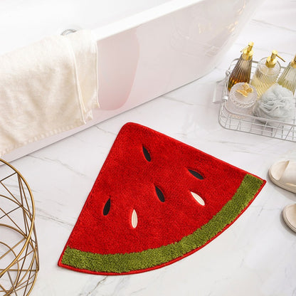 Feblilac Cute Fruit Watermelon Tufted Bath Mat