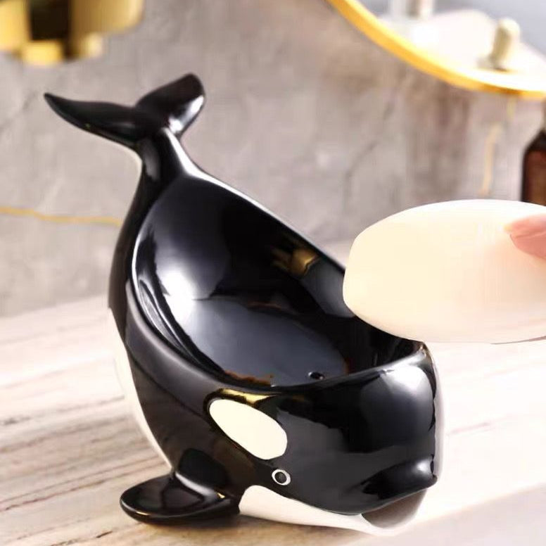 Feblilac Killer Whale Soap Box for Bathroom