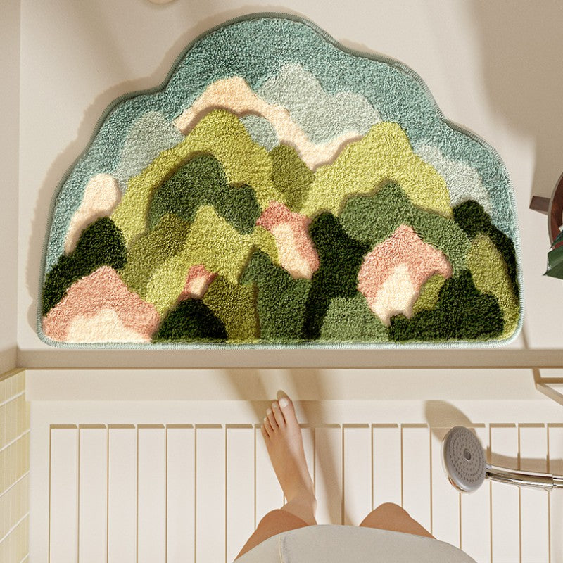 Feblilac Mountain Forest Tufted Bath Mat