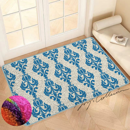 Feblilac Baroque Flower Pot Nylon Door Mat