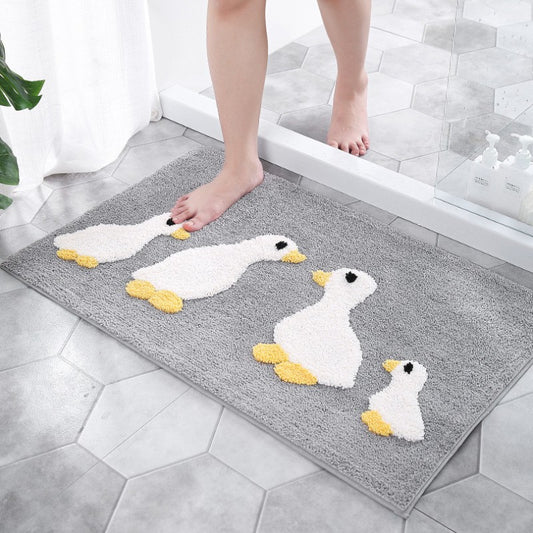 Feblilac Cute Little Duck Tufted Bath Mat