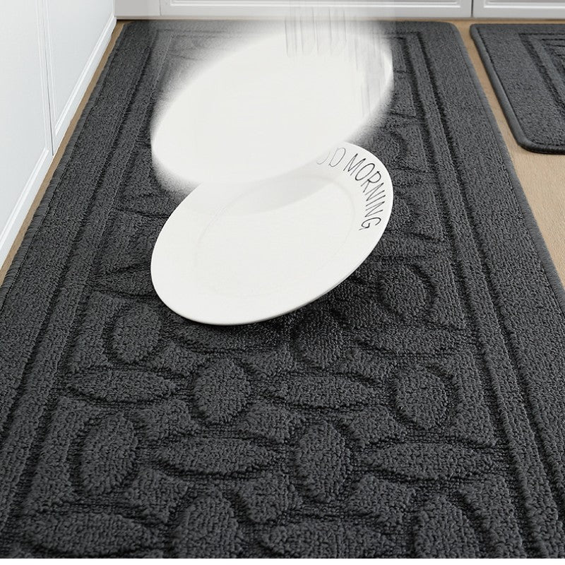 Feblilac Soild Geometric Print Kitchen Mat