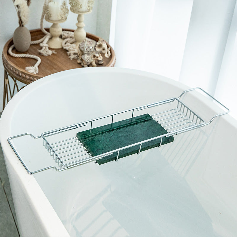 Feblilac Bathroom Telescopic Shelf Tray Bathtub Storage Tray