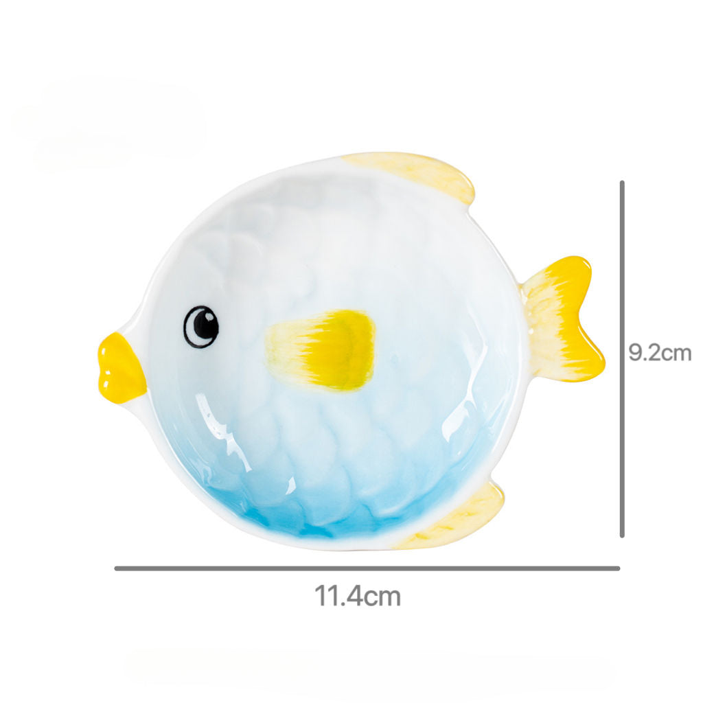 Feblilac Ceramic Original Colorful Fish Soap Box Bathroom