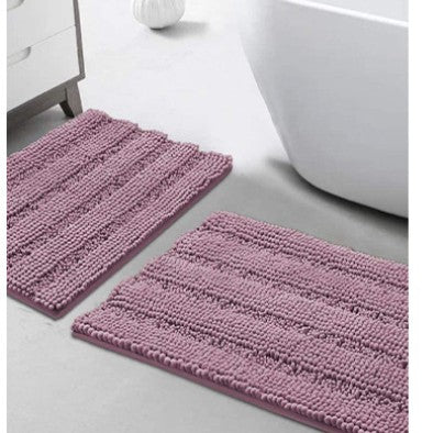 Feblilac Coarse and Fine Yarns Solid Chenille Non-Slip Microfiber Shag Bathroom Rug Mat - view 3