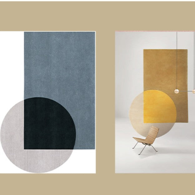 Feblilac Irregular Rectangle and Circle Handmade Tufted Acrylic Livingroom Carpet Area Rug - view 3