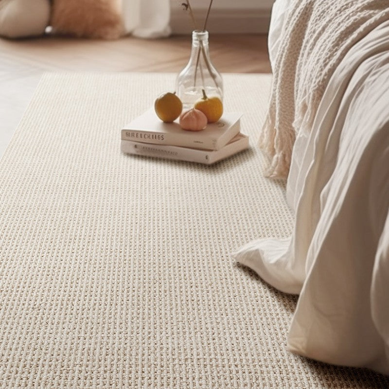 Feblilac Japanese Style Rectangular Solid Wool Living Room Carpet