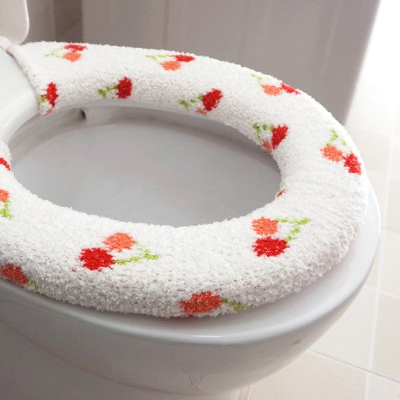 Feblilac Cute Heart/Solid/Stripe Toilet Seat Cover