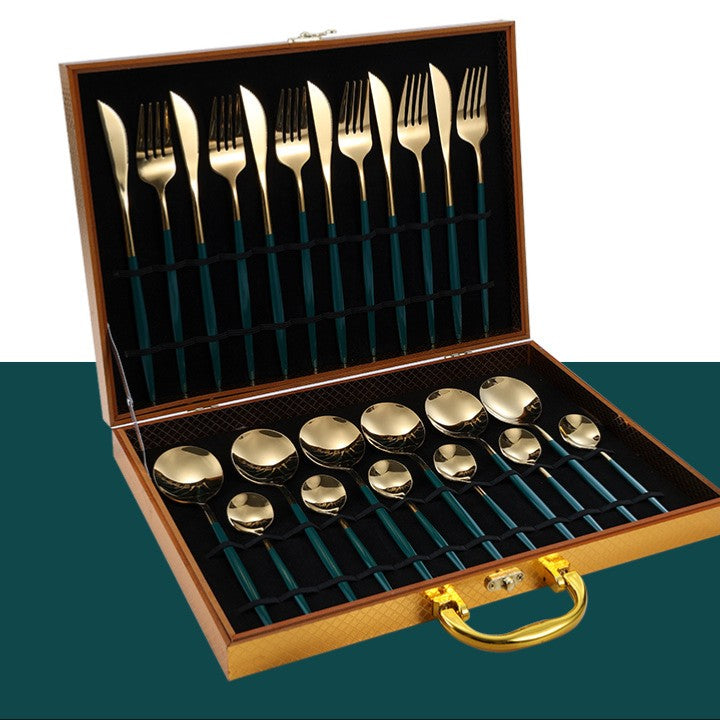 Feblilac Stainless Steel Dinnerware Knife and Fork Spoon 24pcs Set - view 20