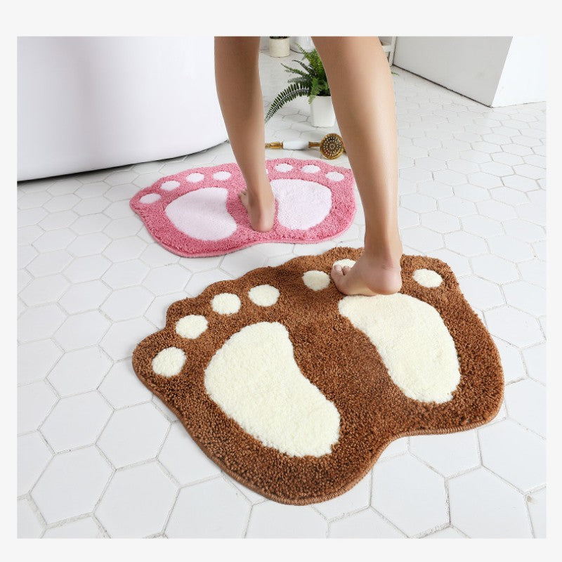 Feblilac Cute Feet Tufted Bath Mat