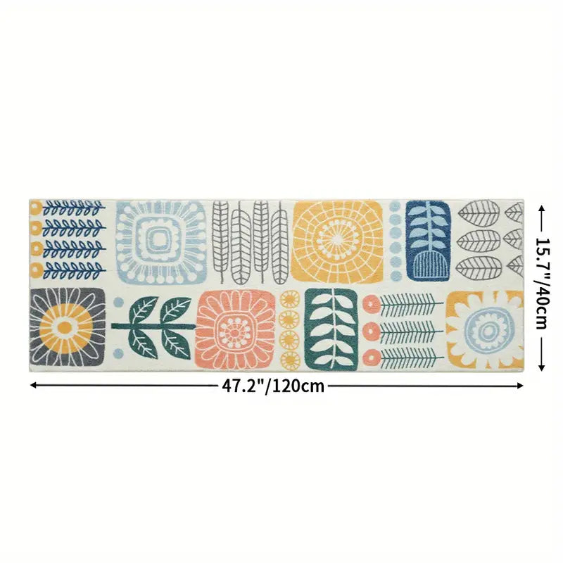 Feblilac Boho Style Flowers Bedroom Rug Long Runner