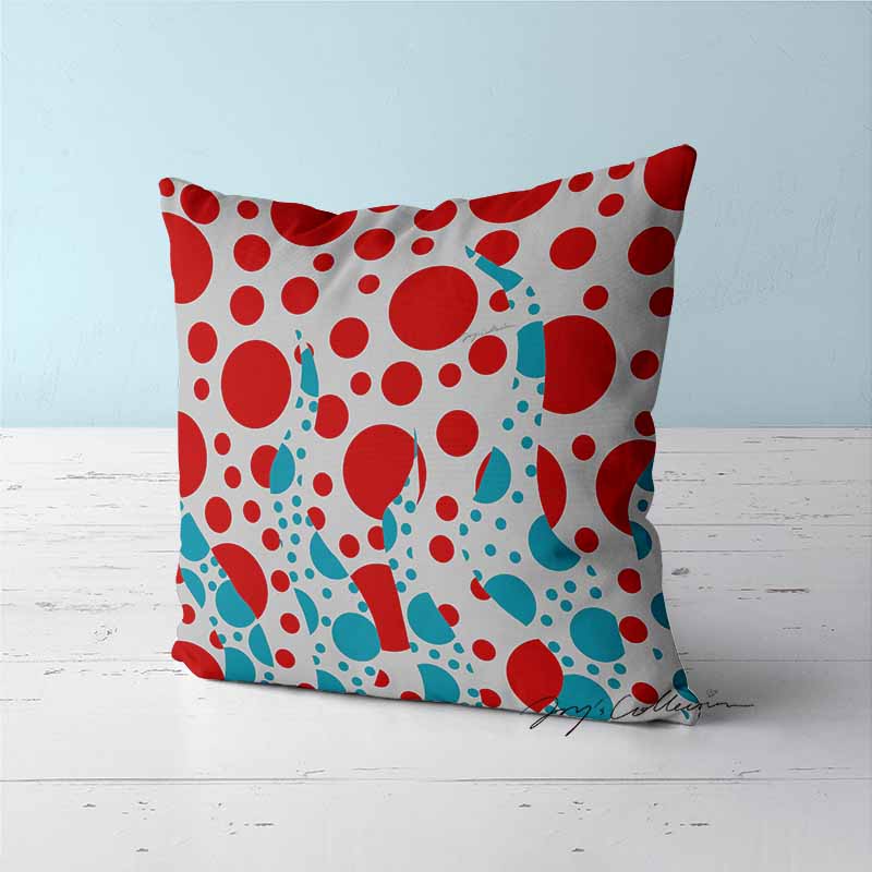 Feblilac Red and Blue Polka Dot Cushion Covers Throw Pillow Covers