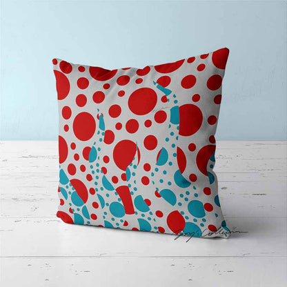 Feblilac Red and Blue Polka Dot Cushion Covers Throw Pillow Covers