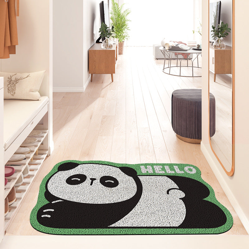 Feblilac Lying Down Panda PVC Coil Door Mat