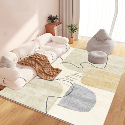 Feblilac Abstract Geometry Morandi and Lines Living Room Carpet