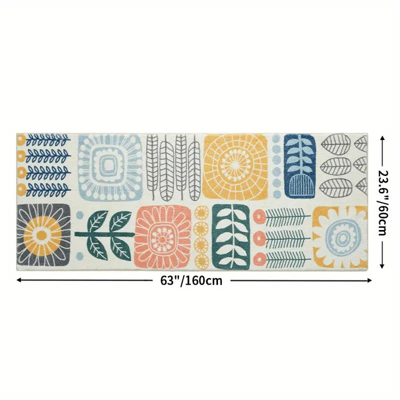 Feblilac Boho Style Flowers Bedroom Rug Long Runner