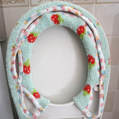 Feblilac Cute Heart/Solid/Stripe Toilet Seat Cover