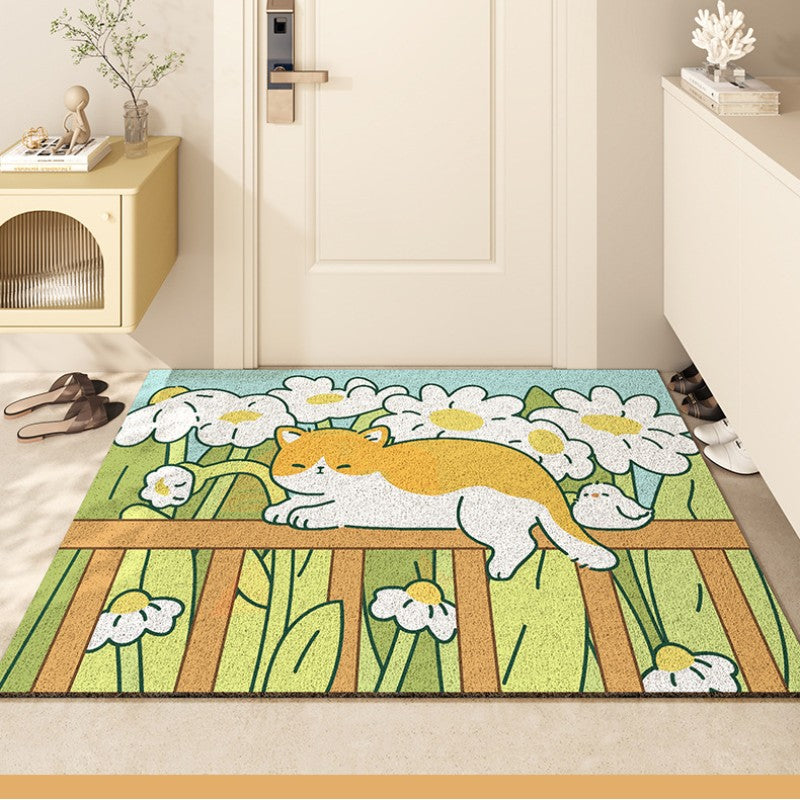 Feblilac Cat on the Fence PVC Coil Door Mat