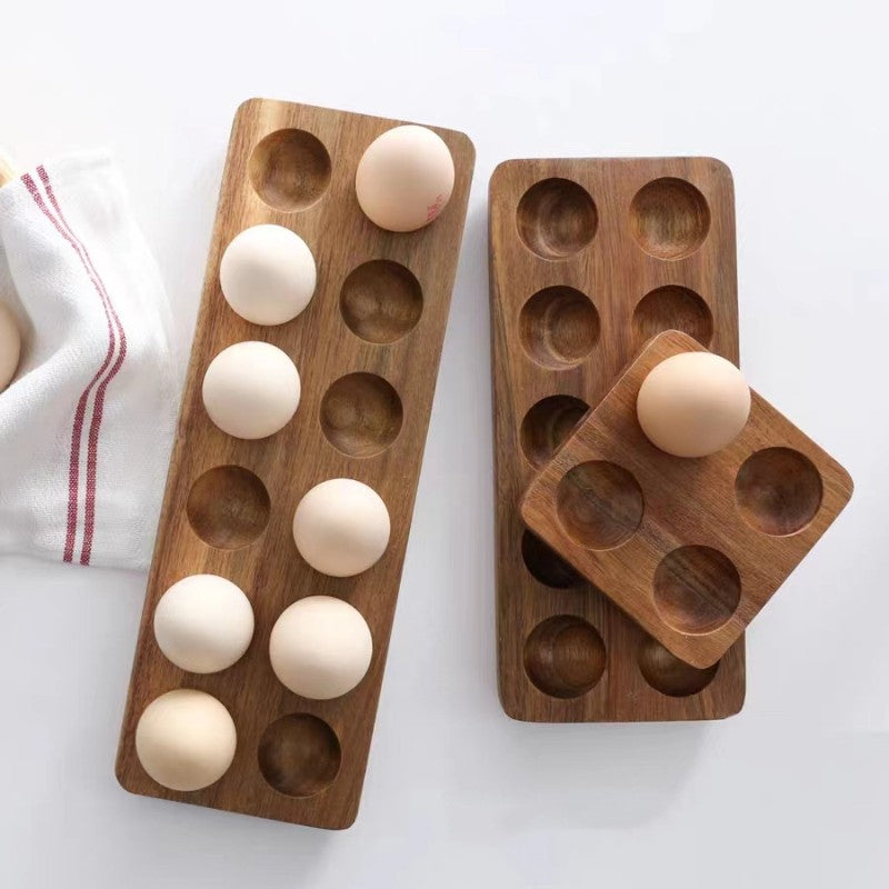 Feblilac Wooden Egg Storage Box Kitchen Storage - view 3