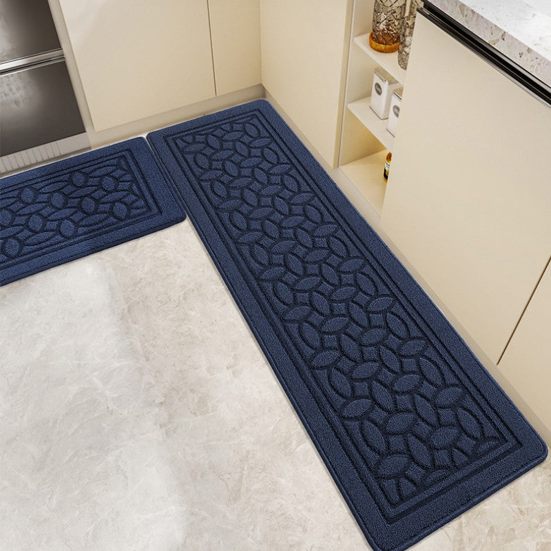 Feblilac Soild Geometric Print Kitchen Mat