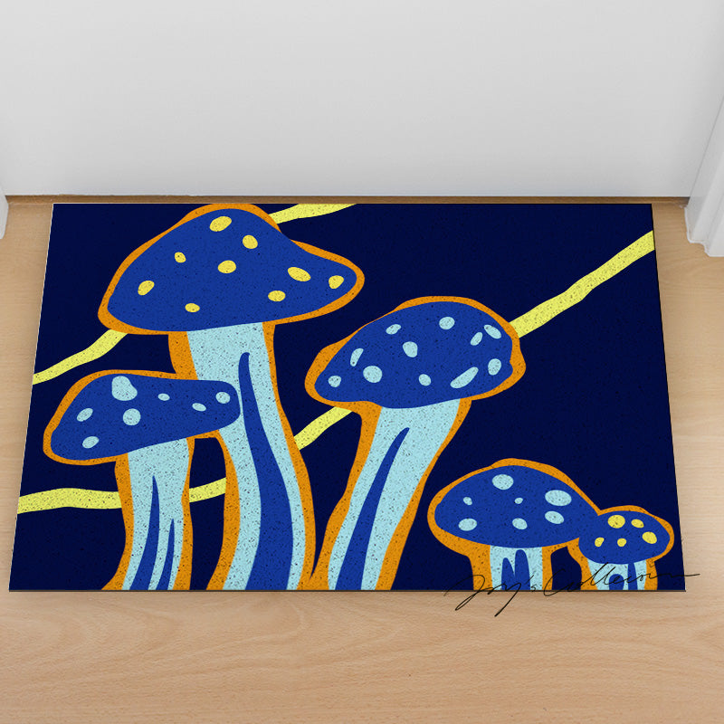 Feblilac Dark Blue Mushroom PVC Coil Door Mat - view 4
