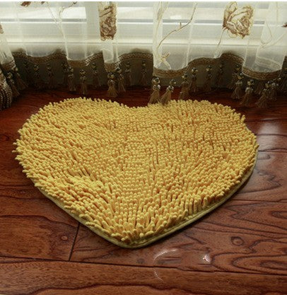 Feblilac Heart-shaped Solid Chenille Non-Slip Microfiber Shag Bathroom Rug Mat - view 14