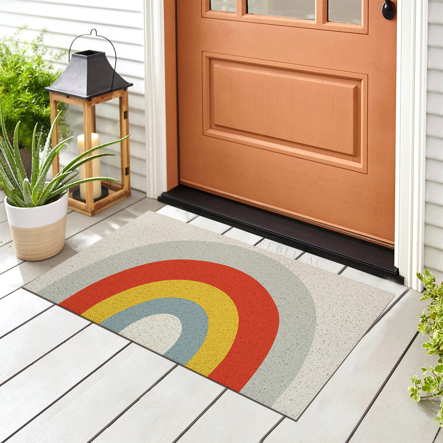 Feblilac Super Big Rainbow PVC Coil Door Mat