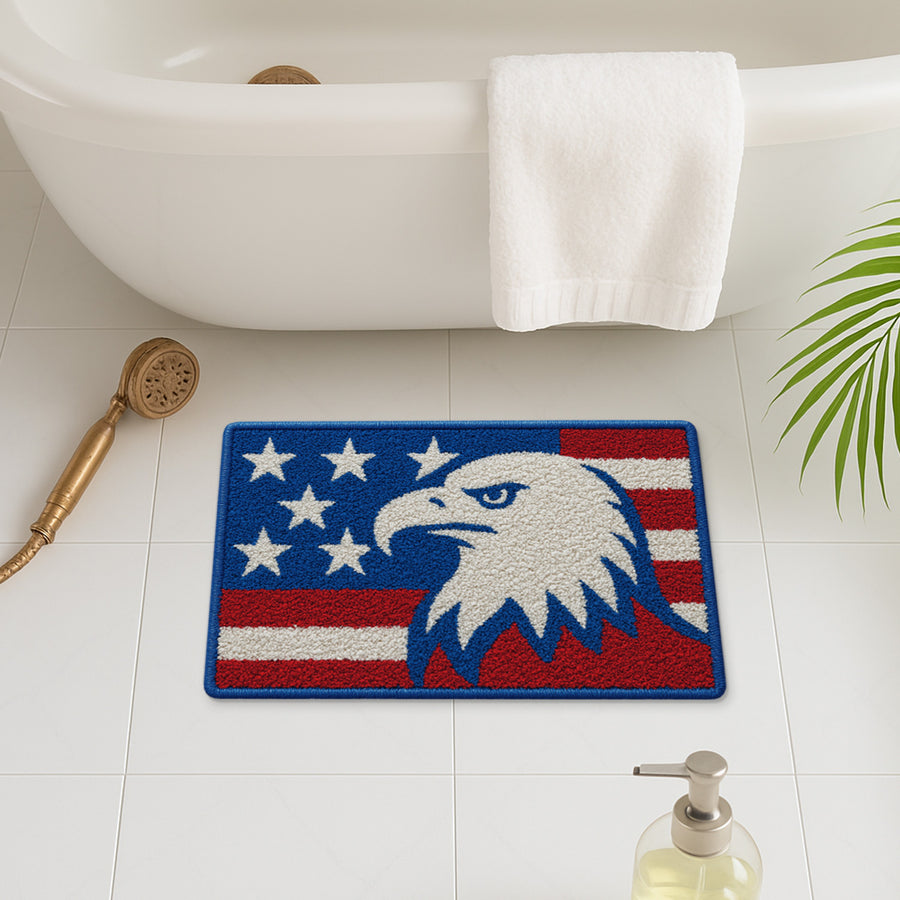 Feblilac American Eagle Flag Tufted Bath Mat - view 3