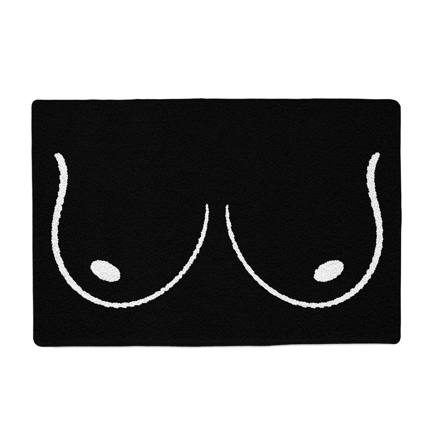 Feblilac Black and White Boobs Tufted Bath Mat