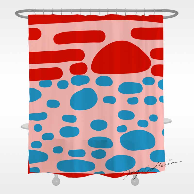 Feblilac Pink Sky and Sea Shower Curtain